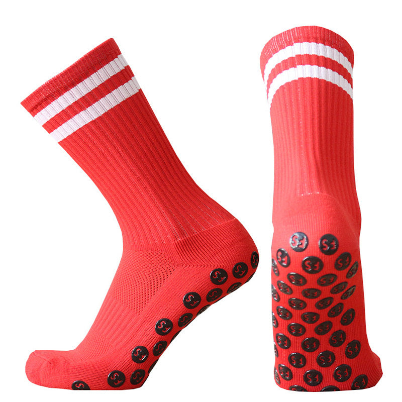 Striped Men's And Women's Towel Bottom Non-slip Football Training Competition Socks