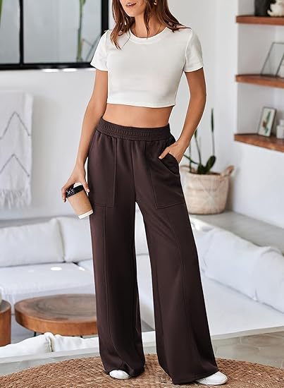 Women's High Waist Loose Wide Legs Trousers