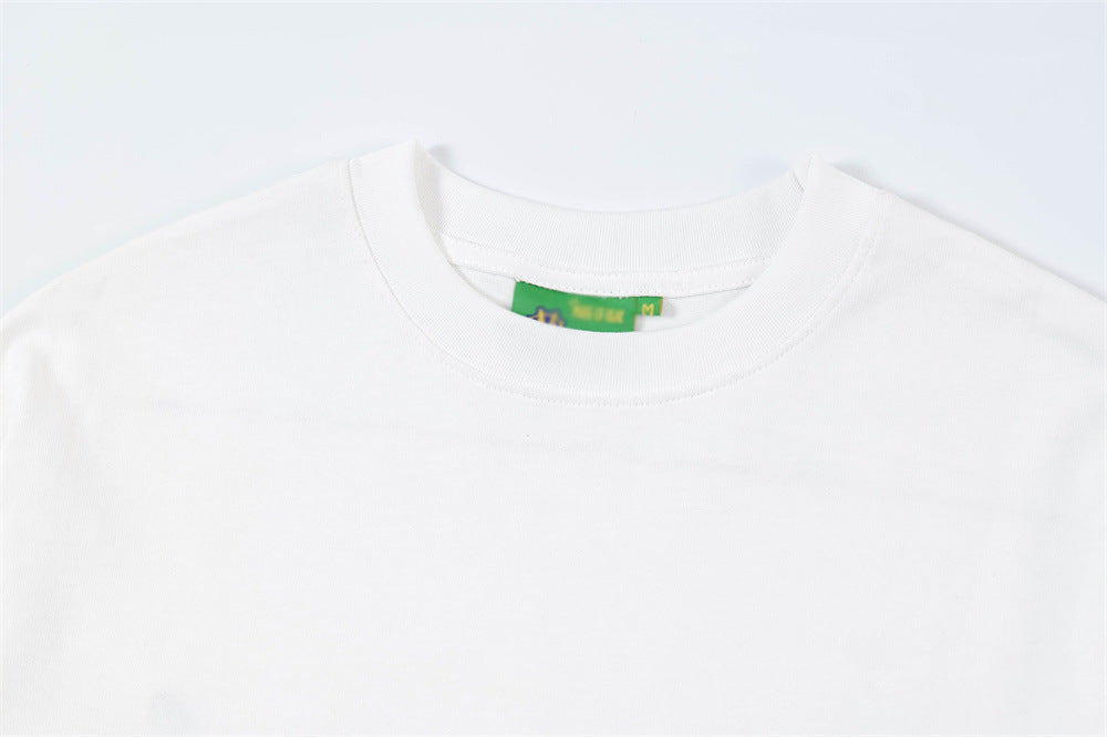 Handwritten Letter Affixed Cloth Embroidered Long Sleeve Loose Bottoming Shirt