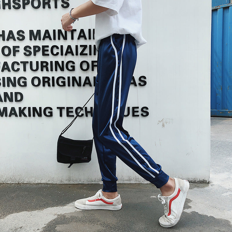 Men's Bright Cool Disco Stage Parallel Bars Sports Casual Pants