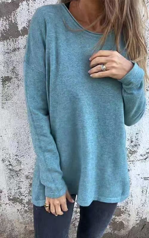Women's Round Neck Long Sleeve T-shirt Top