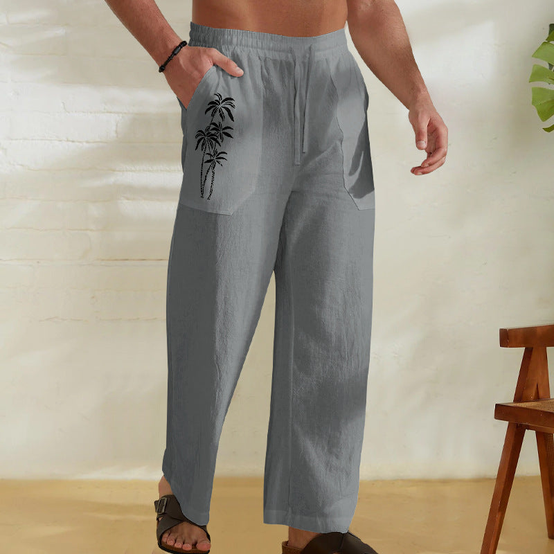 European And American Straight Loose Printed Chinese Style Pants
