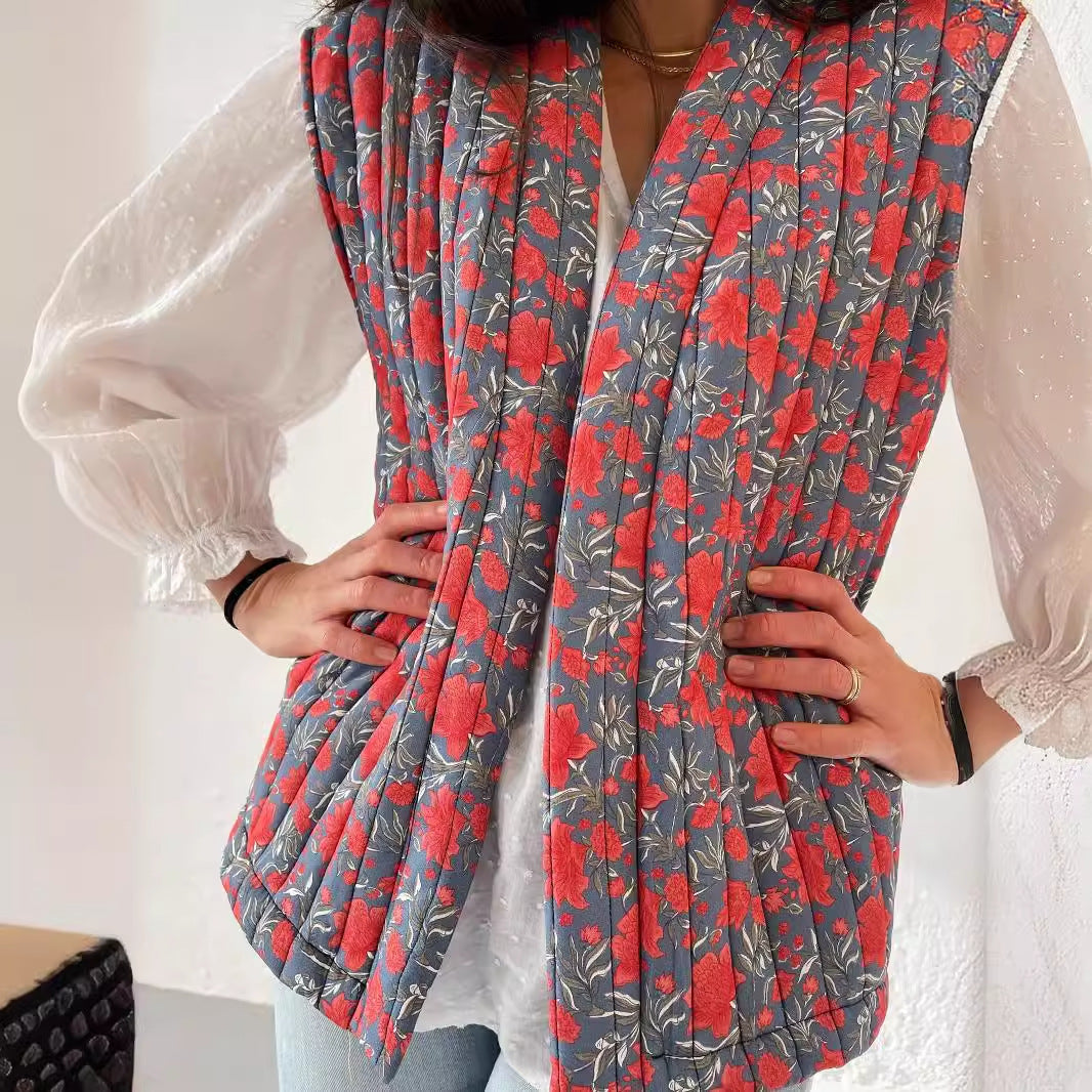 Fashion Round Neck Women's Color Matching Vest