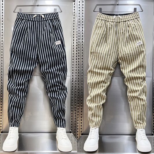 Men's Striped Pants Summer Thin Casual Slim Fit