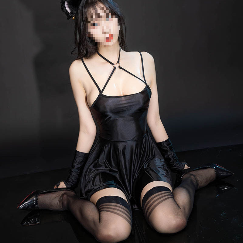 Women's Sling Nightdress Shiny Transparent Underwear