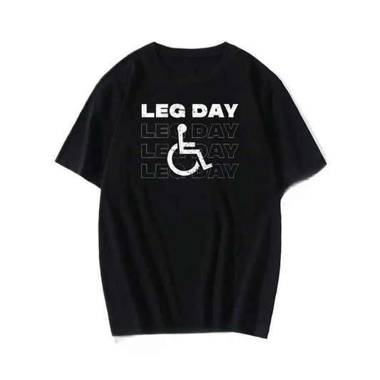 Novelty Novelty Leg Day Graphic Printed Bodybuilder T-shirt