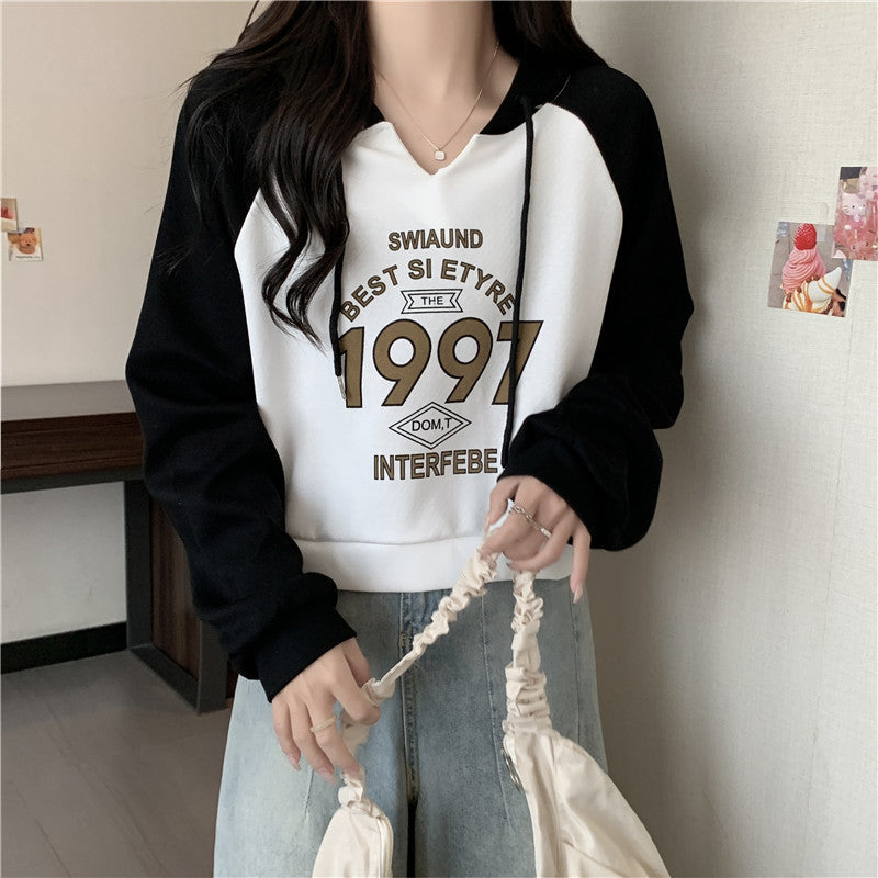 Loose Slimming Thin All-matching Hooded Top