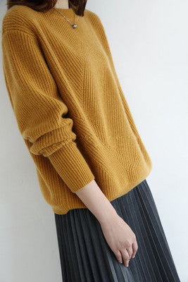 Solid Color Loose-fitting Large Size Knitted Bottoming Shirt