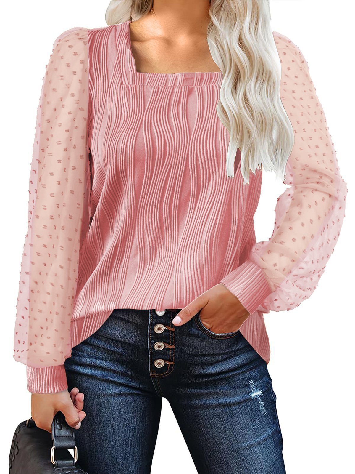 Water Ripple Women's Fashion Casual Long Sleeve Top