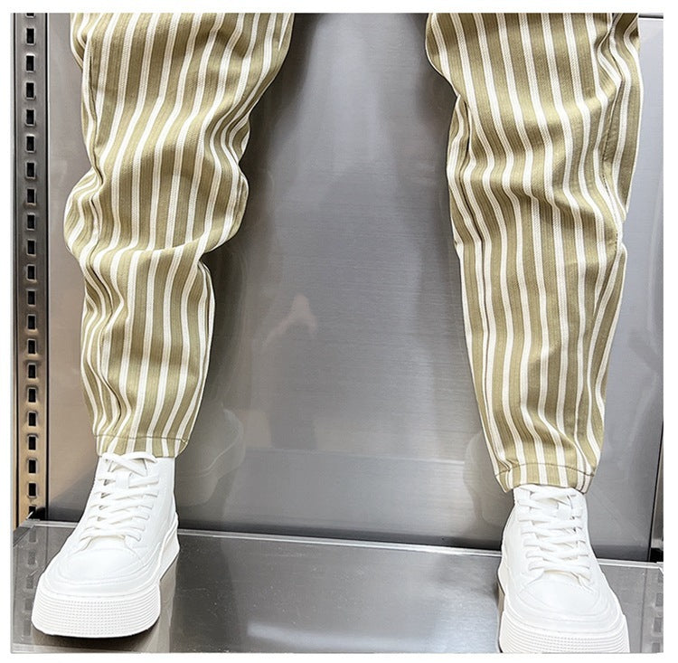 Men's Striped Pants Summer Thin Casual Slim Fit