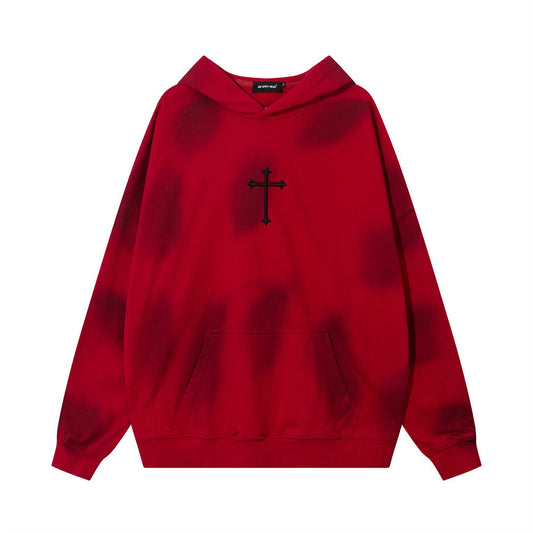 High Street Niche Cross Spray Painting Dirty Sweater Men