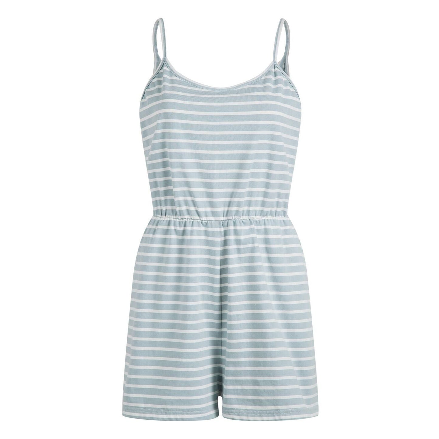 Casual Cotton Striped Spaghetti Straps Jumpsuit