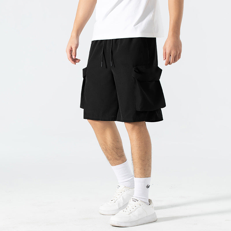Fashion Casual Men's Loose Five-point Overalls