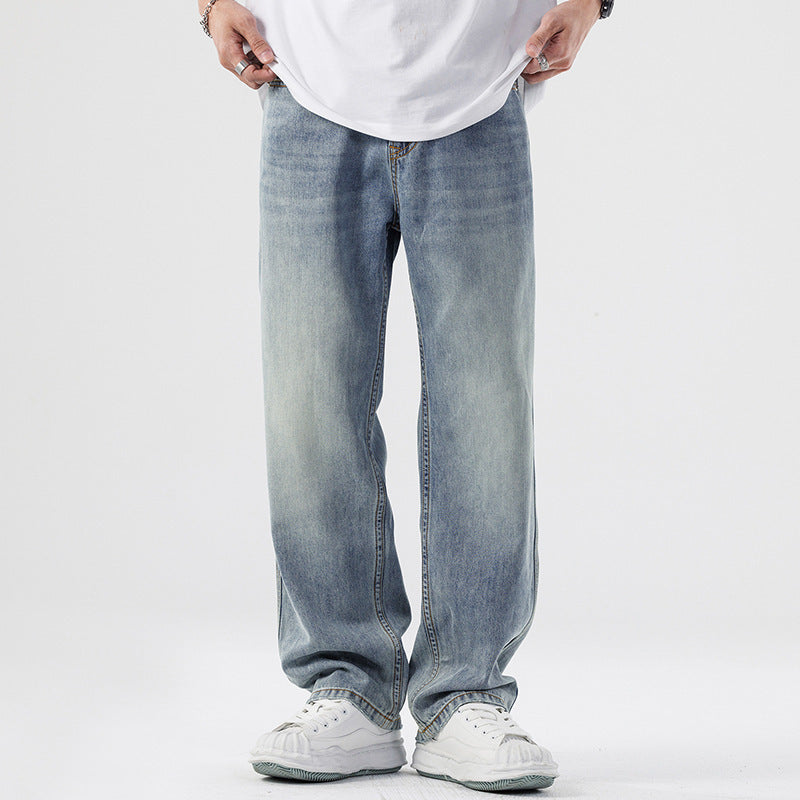 Men's Casual All-matching Baggy Straight Trousers