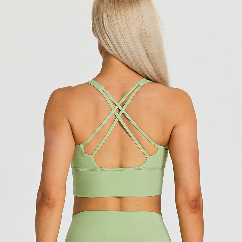 Fitness Bra With Chest Pad Cross Beauty Back Exercise Underwear