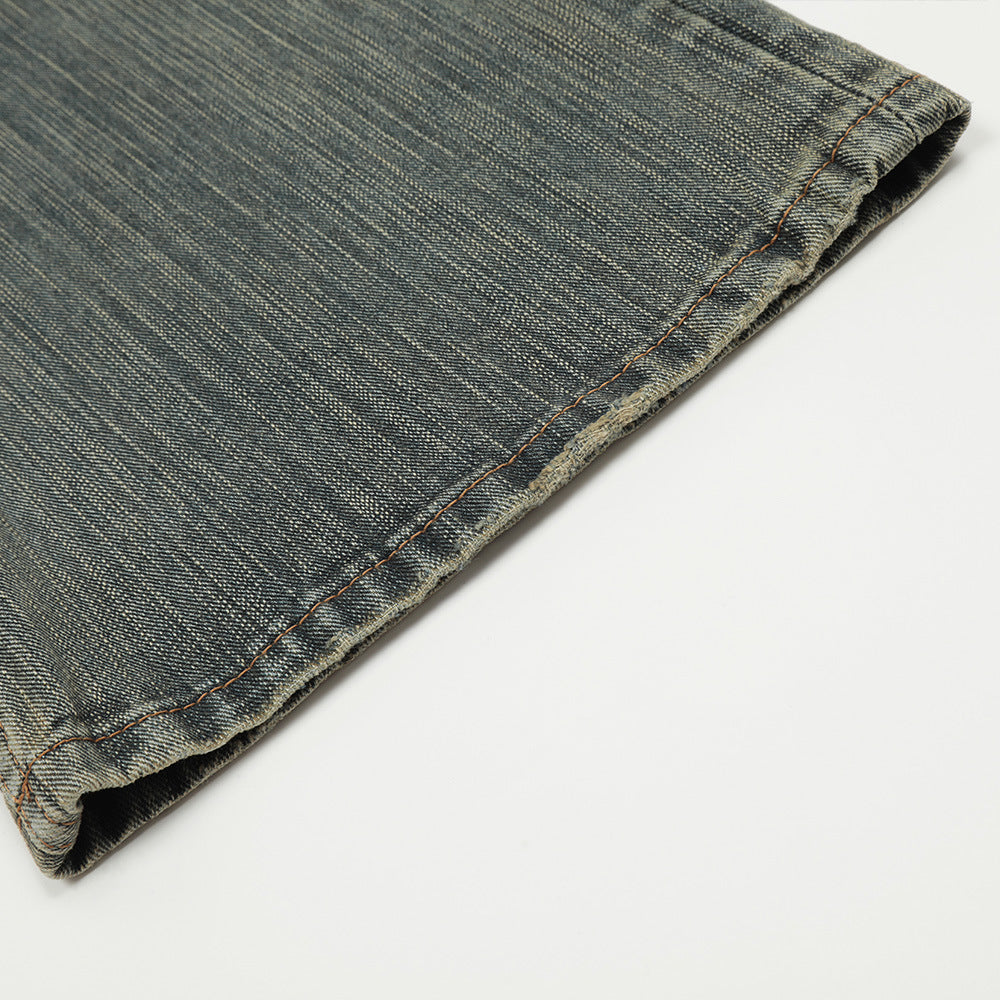 Men's Slub Design Loose Casual Straight Pants
