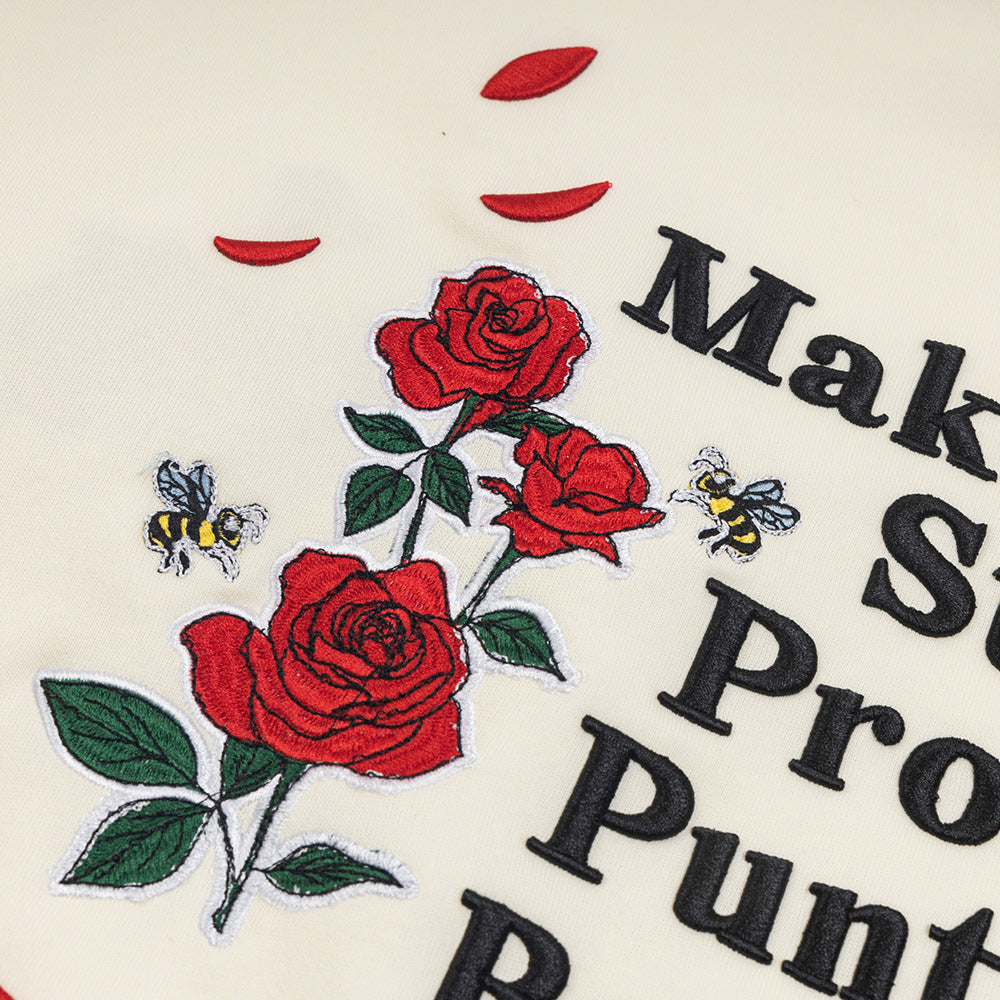 Rose Letter Embroidered Hooded Bathroom