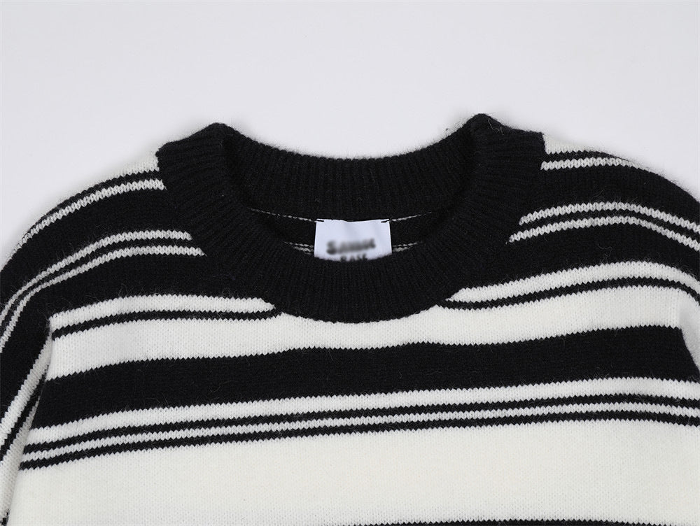 Loose Striped Pullover Sweater For Men