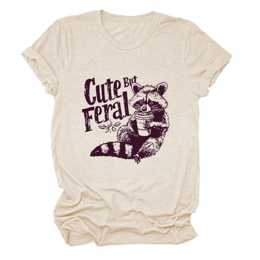 Guoli Printed Personality Round Neck Women's T-shirt