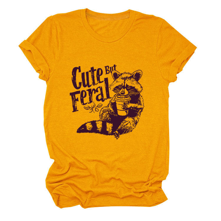 Guoli Printed Personality Round Neck Women's T-shirt