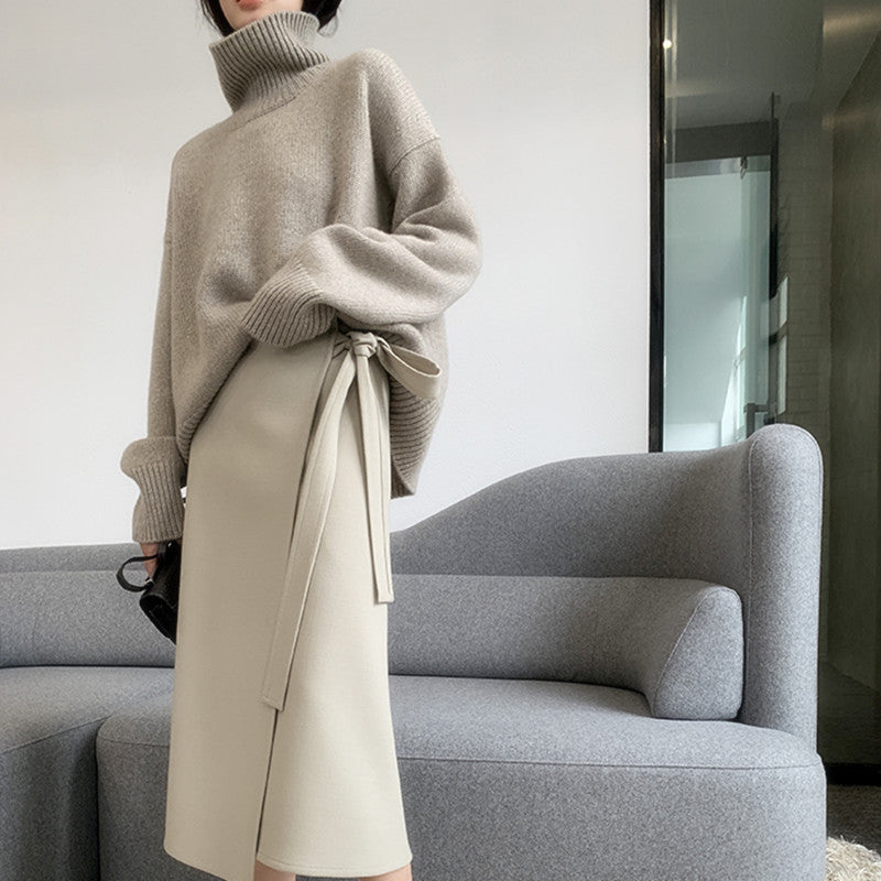 Women's Turtleneck Sweater Pullover Loose Base