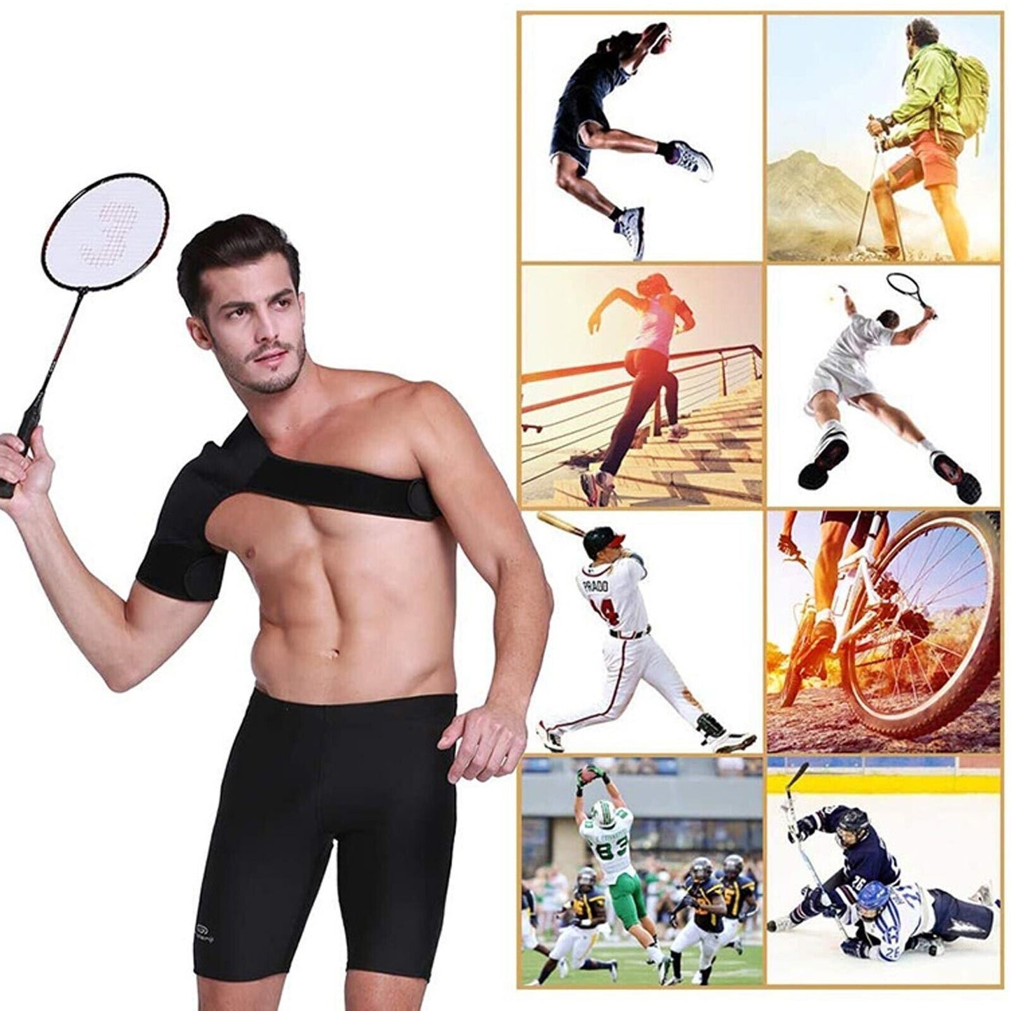 Left And Right Shoulder Brace Rotator Cuff Support Injury Dislocate Compression Stra