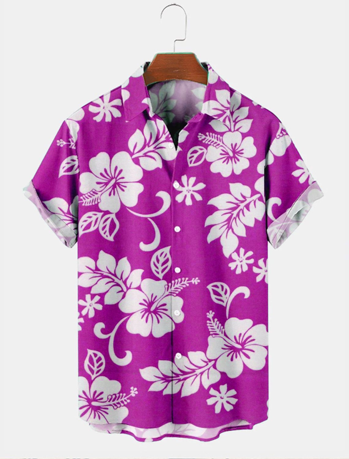 Fashion Solid Color Printed Shirt Men