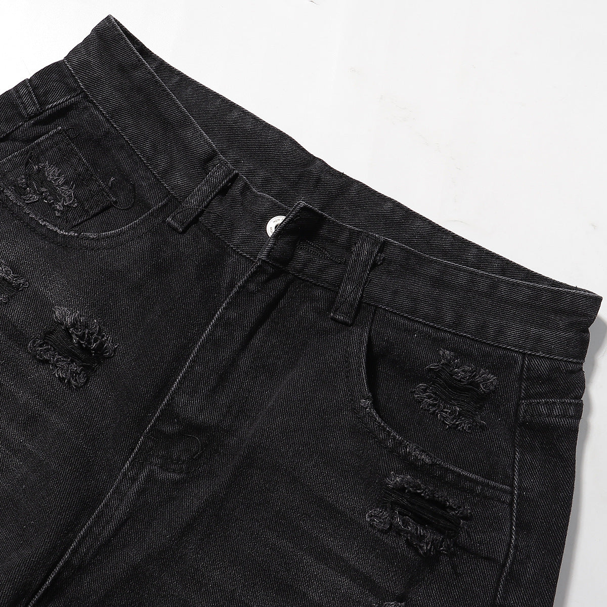 High Street Ripped Cool Washing Denim Trousers