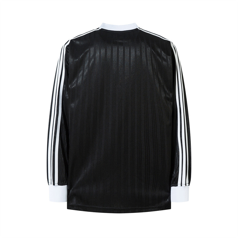 European And American Letters Loose-fitting Striped Long Sleeves T-shirt Men