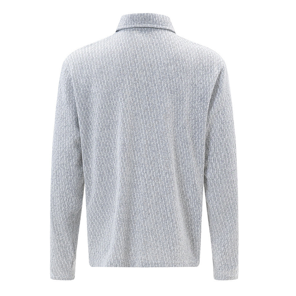 Long Sleeve Knitted Polo Shirt Men's Spring And Autumn Casual Bottoming Shirt