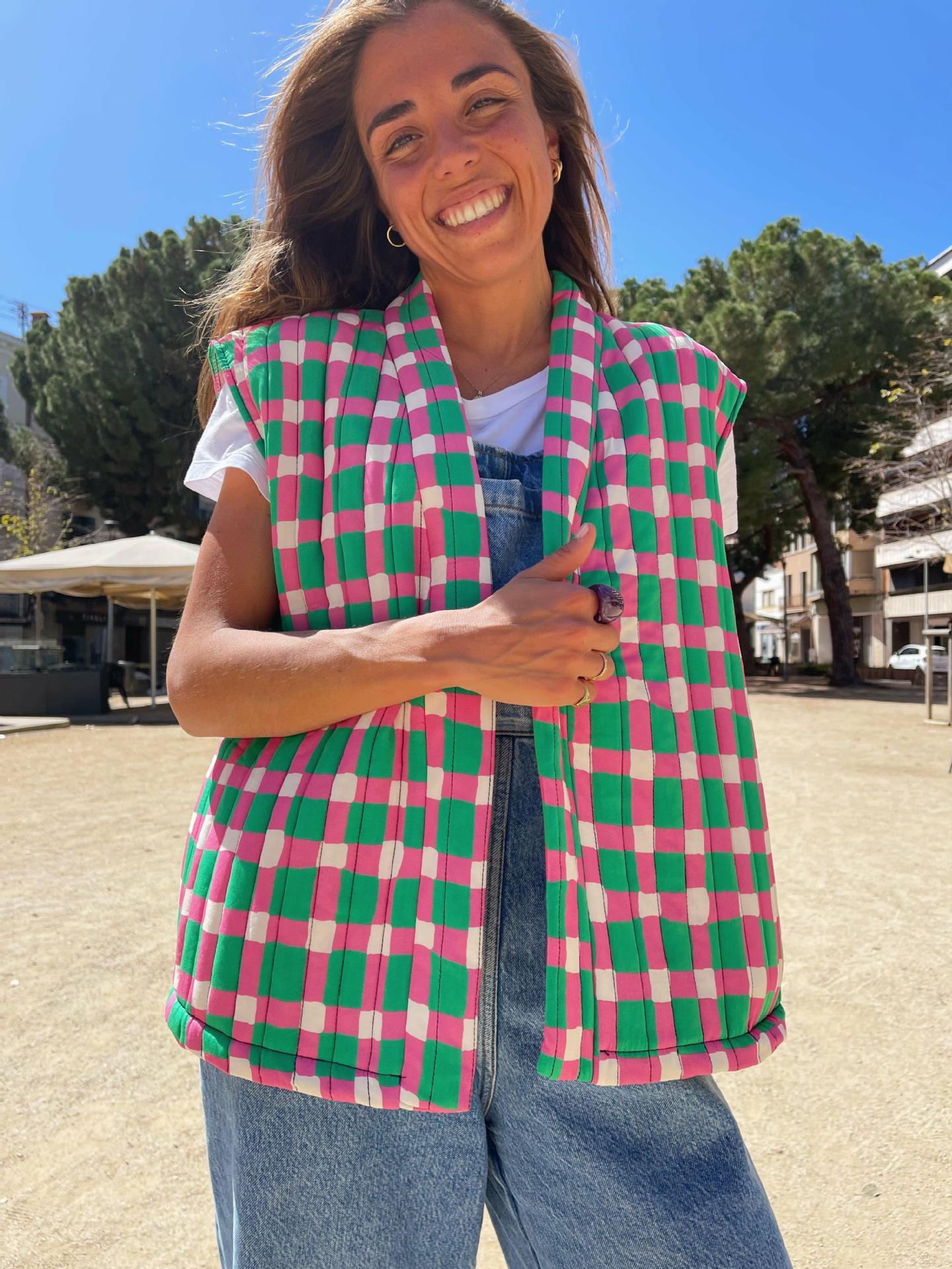 Fashion Round Neck Women's Color Matching Vest