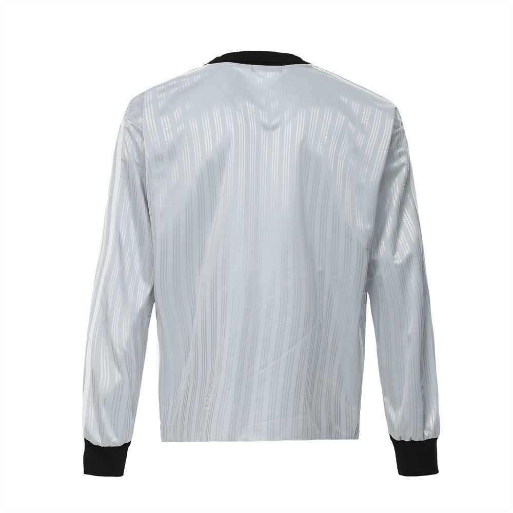 Men's Autumn Loose Street Casual Multicolor Lapel T-shirt Top