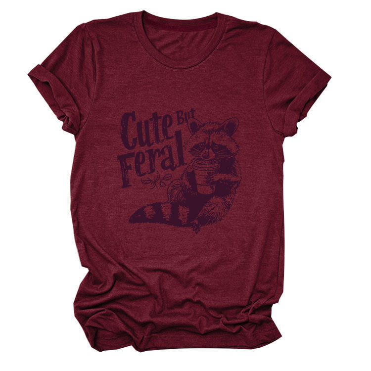 Guoli Printed Personality Round Neck Women's T-shirt