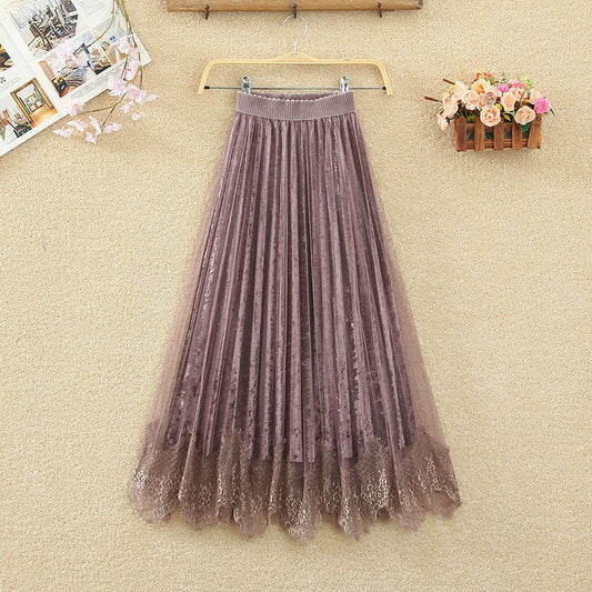 Pleuche Pleated Skirt Women's Autumn And Winter