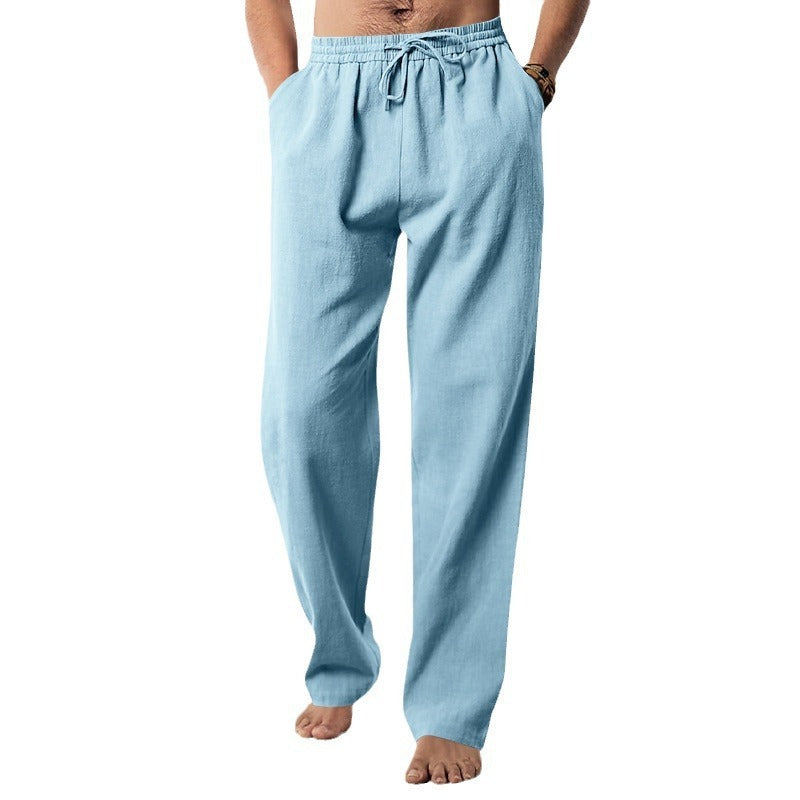 Simple Fashion Solid Color Casual Straight Pants Men