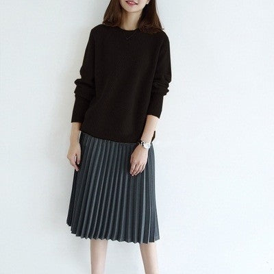 Solid Color Loose-fitting Large Size Knitted Bottoming Shirt