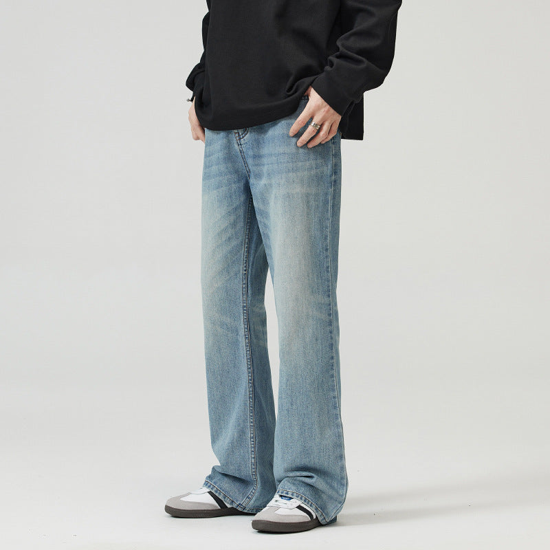 Washed Light Blue Skinny Jeans For Men