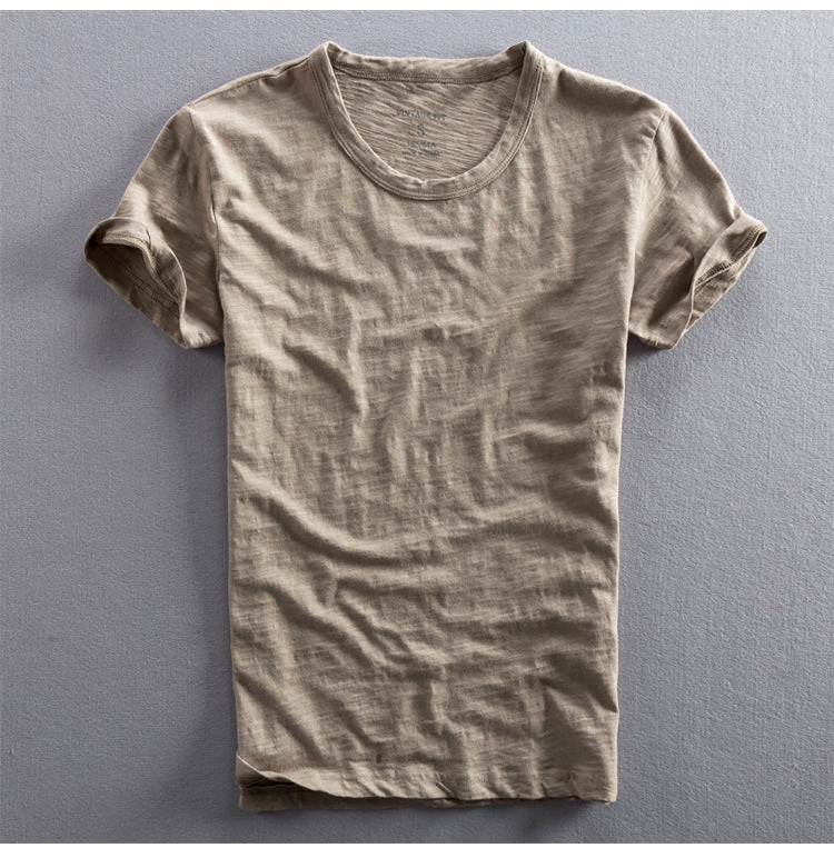 Men's Casual Thin Breathable Washed Cotton Short Sleeve