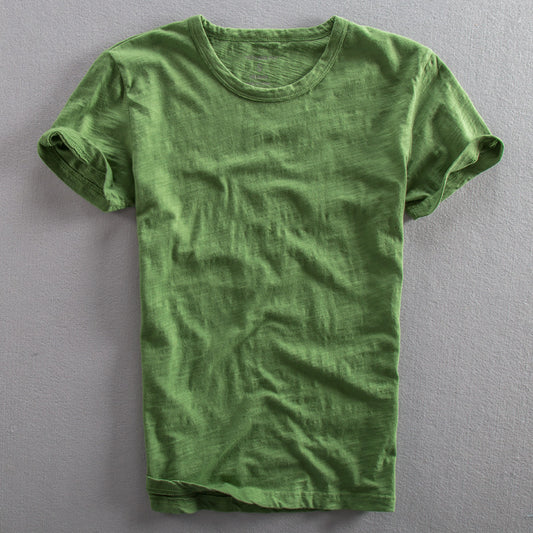 Men's Casual Thin Breathable Washed Cotton Short Sleeve