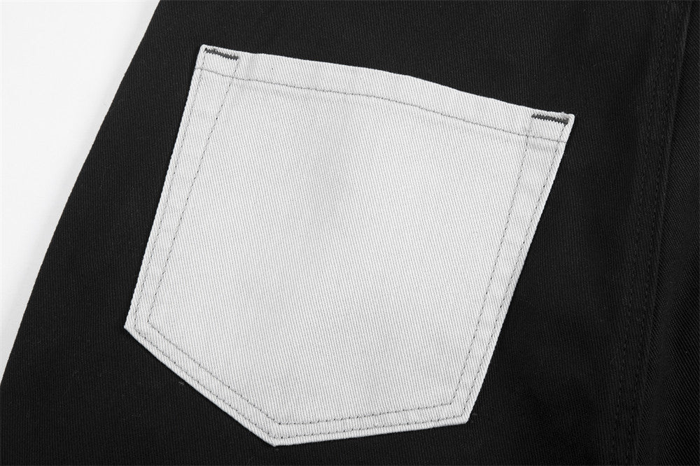 Contrast Color Split Stitching Logging Pants Men's Hip Hop High Street
