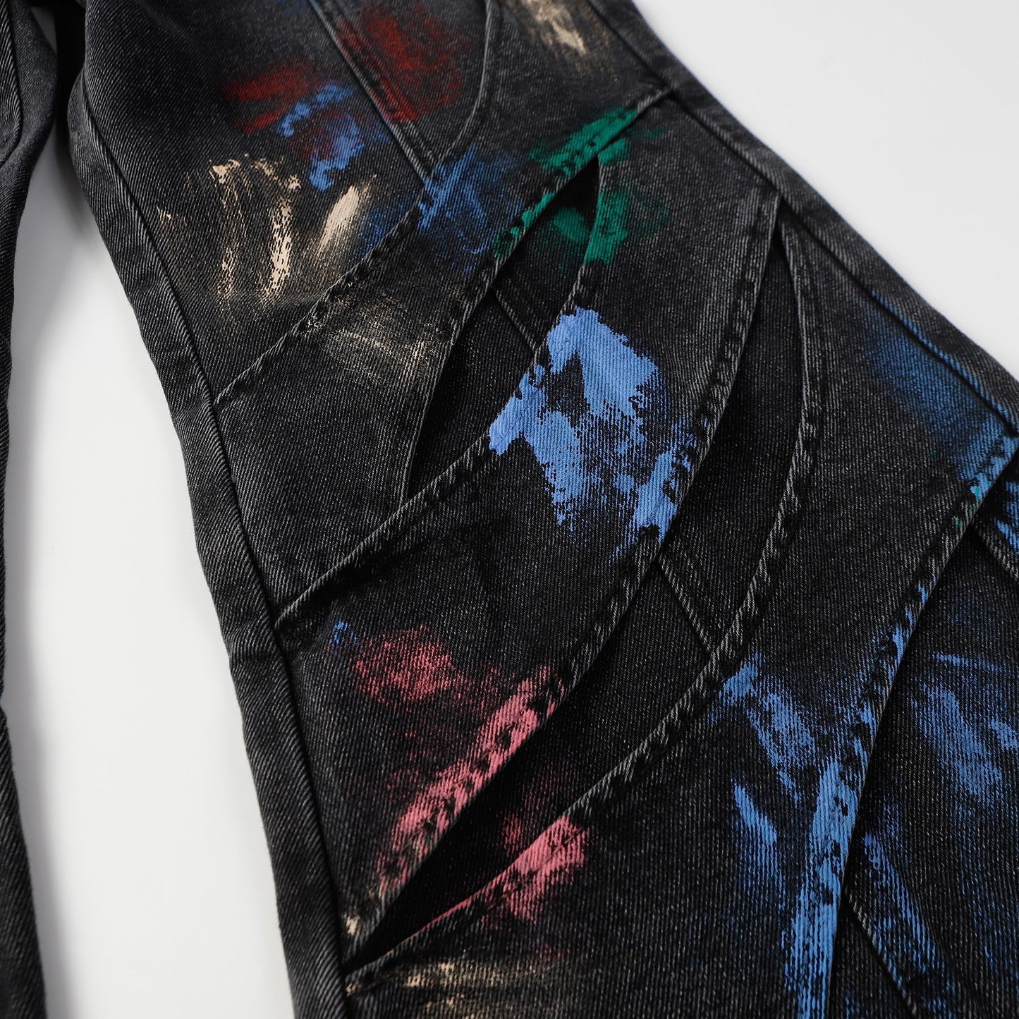 High Street Personalized Split Hand-painted Denim Trousers