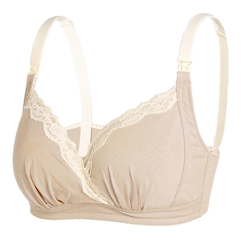 Adjustment Push Up Cotton Pregnant Women Front Buckle Large Size Nursing Bra