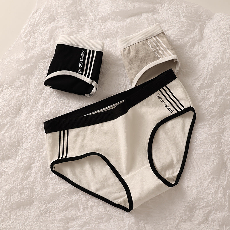Women's Cotton Mid Waist Traceless Sexy Underpants Girls Triangle Shorts