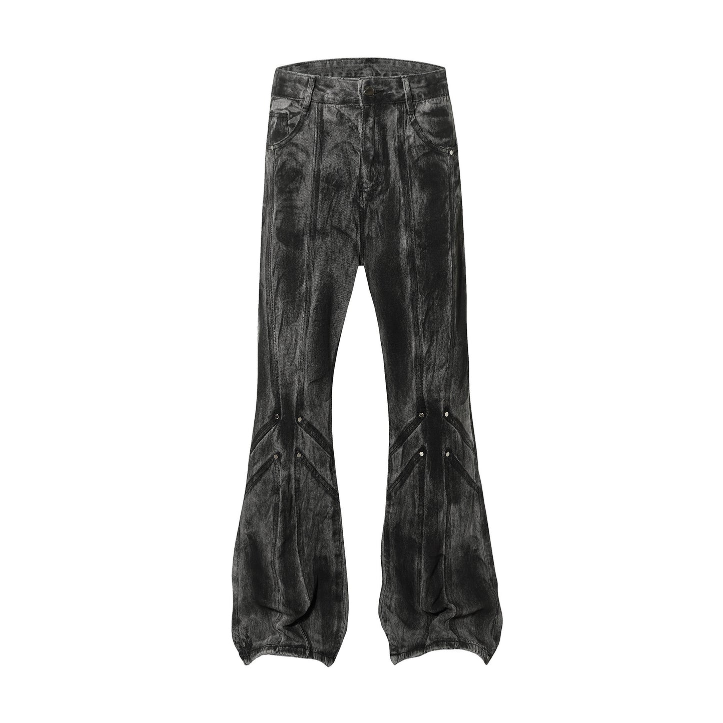 High Street Personalized Split Hand-painted Denim Trousers