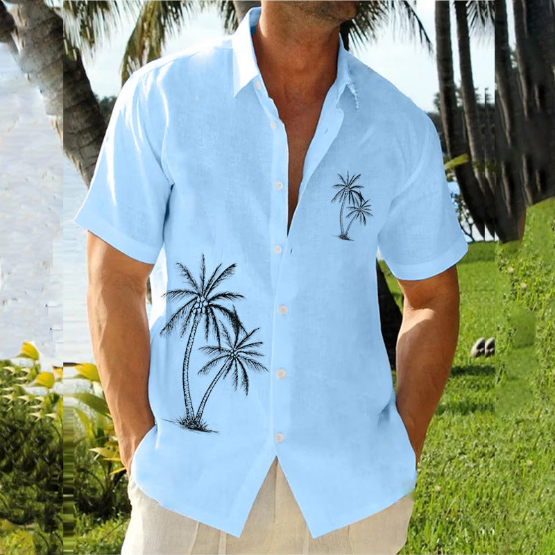Lapel Beach Short Sleeve Shirt