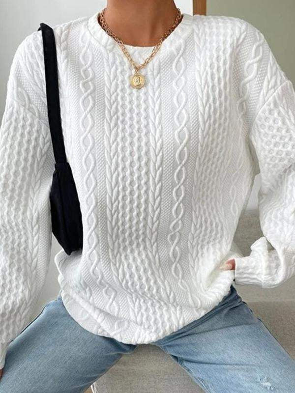 Women's Casual And Comfortable Jacquard Round Neck Sweater