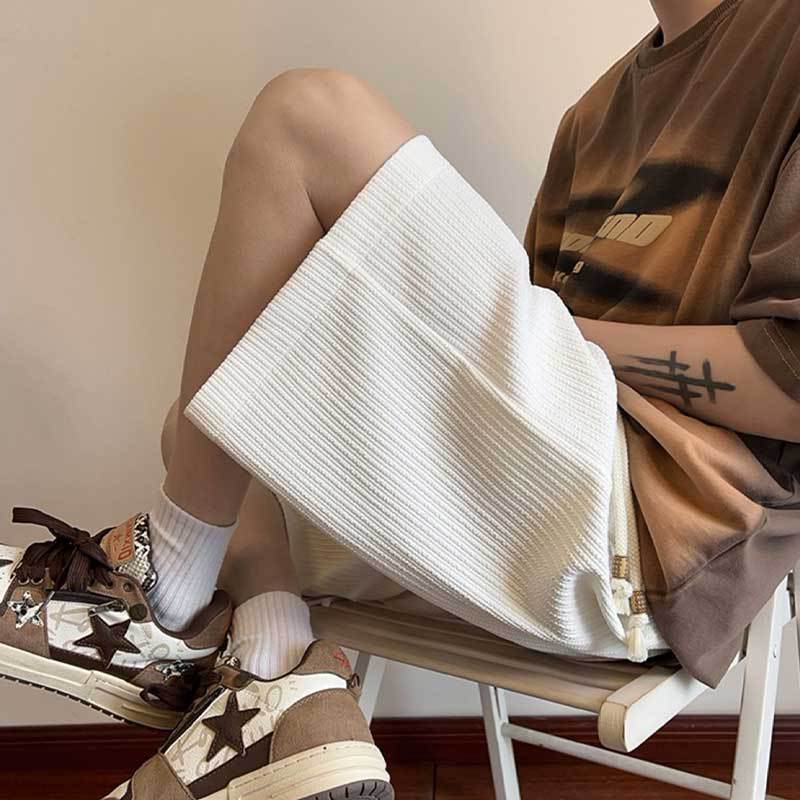 Pu Shuai Loose Outer Wear Middle Pants Sports Casual Cropped Pants