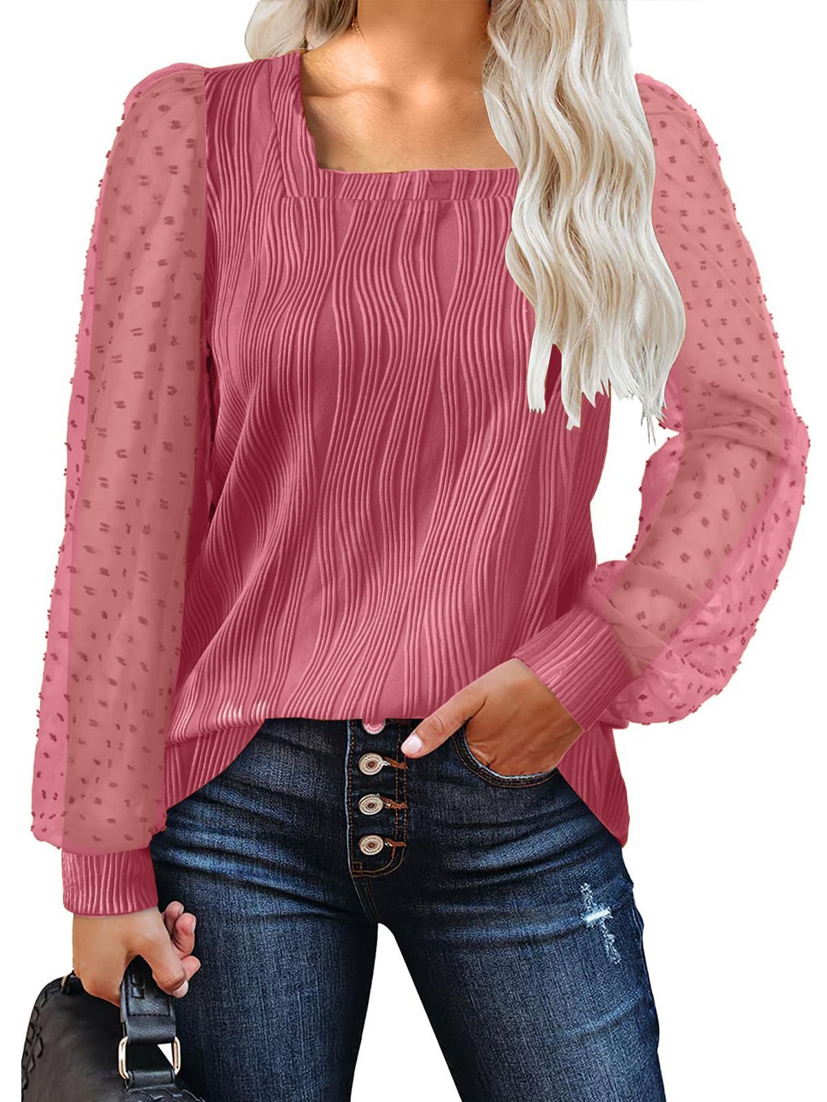 Water Ripple Women's Fashion Casual Long Sleeve Top