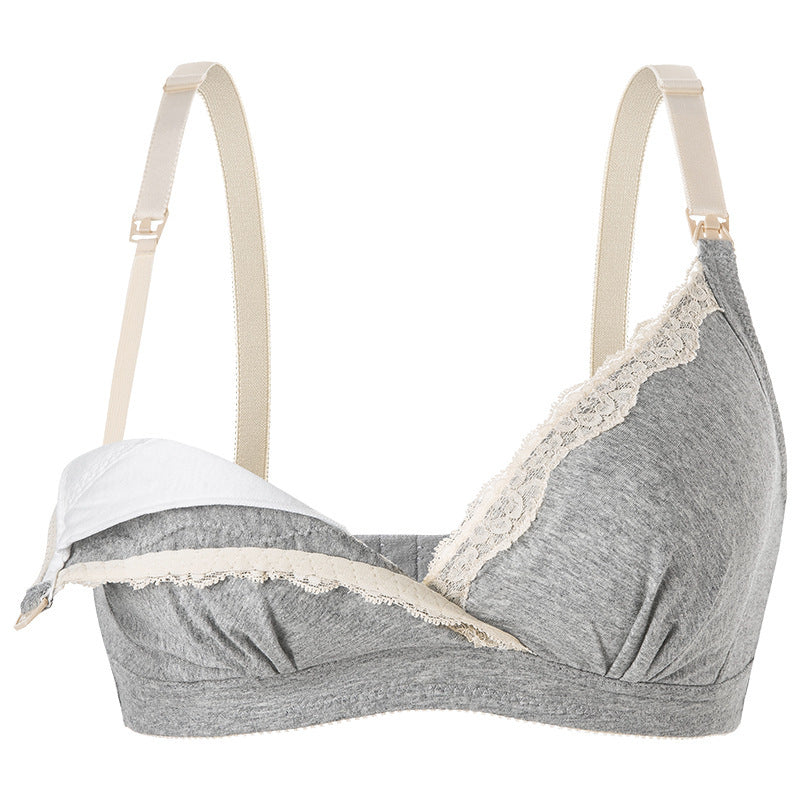 Adjustment Push Up Cotton Pregnant Women Front Buckle Large Size Nursing Bra
