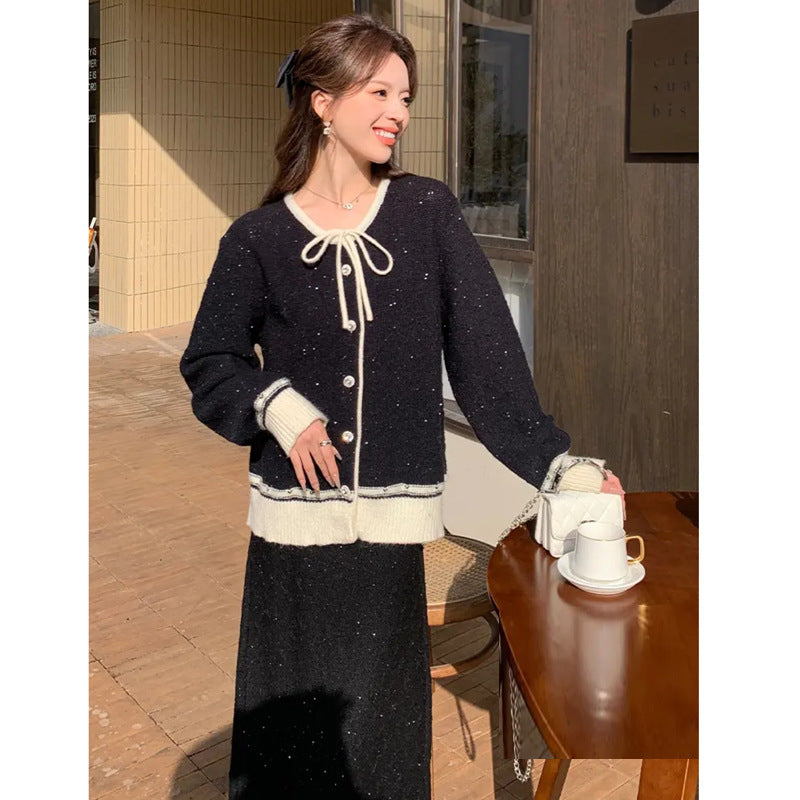 Knitted Skirt Two-piece Set Autumn And Winter